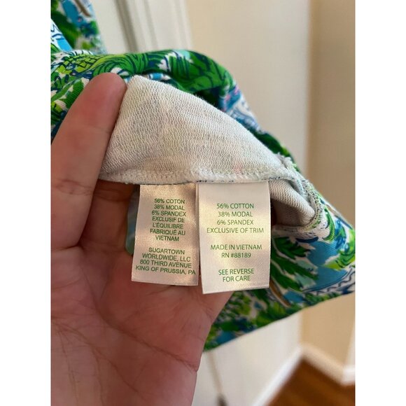 Lilly Pulitzer Jax Long Sleeved Popover Sprout Green Lilly On Holiday Size Small - Picture 5 of 7